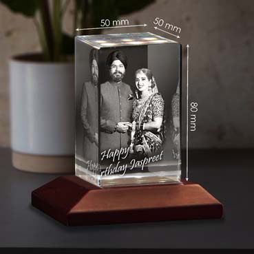 Personalised 3D Crystal Birthday Gift for Husband