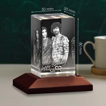 Personalised 3D Crystal Birthday Gift for Boy Friend (50x80x50mm)