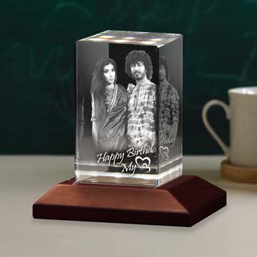 Personalised 3D Crystal Birthday Gift for Boy Friend (50x80x50mm)