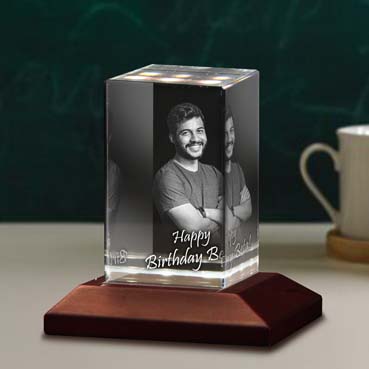 Personalised 3D Crystal Birthday Gift for Son (50x80x50mm)