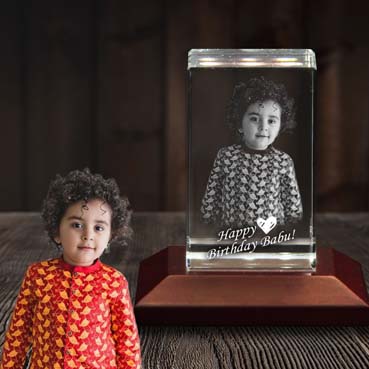 Personalised 3D Crystal Birthday Gift for Child (50x80x50mm)