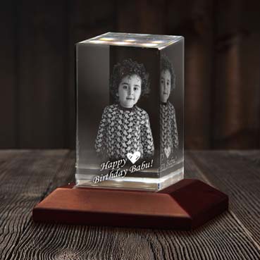 Personalised 3D Crystal Birthday Gift for Child (50x80x50mm)