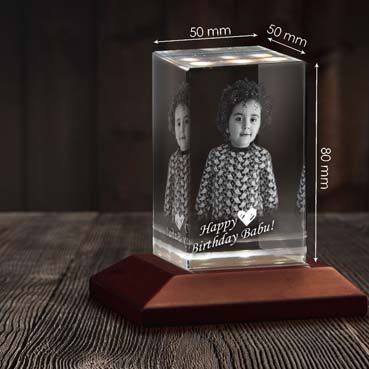 Personalised 3D Crystal Birthday Gift for Child (50x80x50mm)