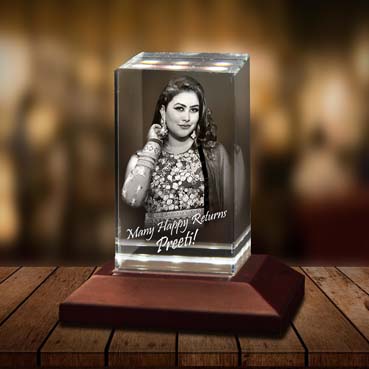 Personalised 3D Crystal Birthday Gift for Daughter (50x80x50mm)