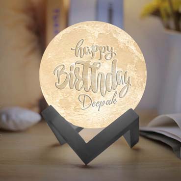Personalised 3D Moon Lamp for Male Friend Birthday (14cm,3 colours)