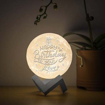 Personalised 3D Moon Lamp for Boy Friend Birthday (14cm,3 colours)