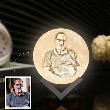 Personalised 3D Moon Lamp for Grand Father Birthday (14cm,3 colours)
