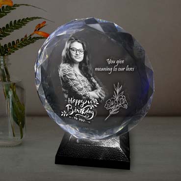 Personalised 3D Crystal Birthday Gift for Daughter (155x160x40mm)
