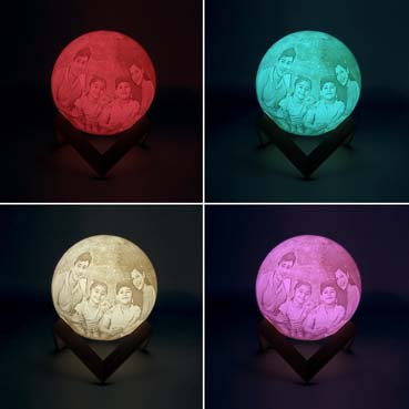 Personalised 3D Moon Lamp for Father Birthday (14cm,16 colours)