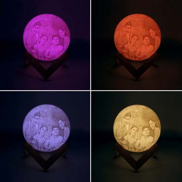 Personalised 3D Moon Lamp for Father Birthday (14cm,16 colours)