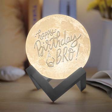 Personalised 3D Moon Lamp for Brother Birthday (14cm,16 colours)