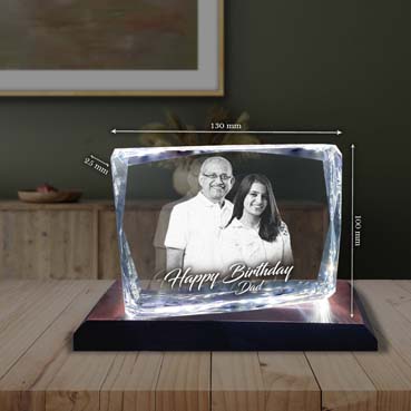 Birthday Gift for Father Personalised 3D Crystal (100x130x25mm)