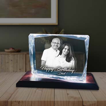Birthday Gift for Father Personalised 3D Crystal (100x130x25mm)