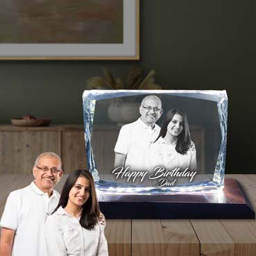 Birthday Gift for Father Personalised 3D Crystal (100x130x25mm)