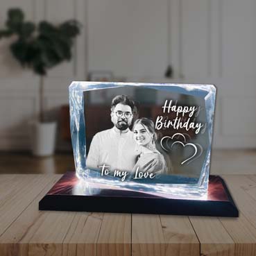 Birthday Gift for Boy Friend Personalised 3D Crystal (100x130x25mm)