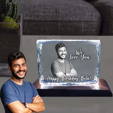 Birthday Gift for Son Personalised 3D Crystal (100x130x25mm)