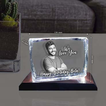 Birthday Gift for Son Personalised 3D Crystal (100x130x25mm)