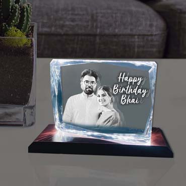 Birthday Gift for Brother Personalised 3D Crystal (100x130x25mm)