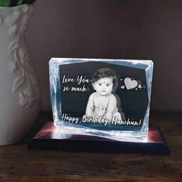 Birthday Gift for Boy Child Personalised 3D Crystal (100x130x25mm)