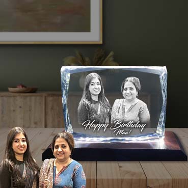 Birthday Gift for Mother Personalised 3D Crystal (100x130x25mm)