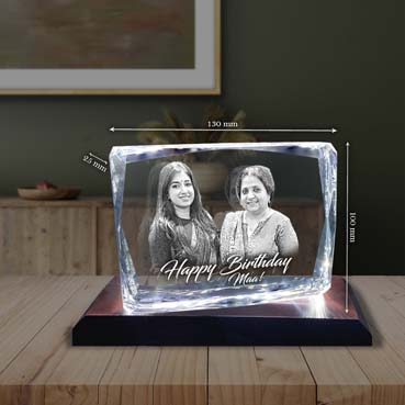 Birthday Gift for Mother Personalised 3D Crystal (100x130x25mm)