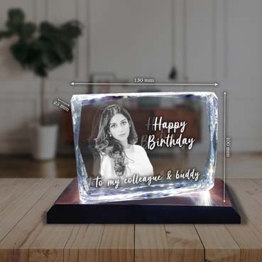 Birthday Gift for Female Friend Personalised 3D Crystal (100x130x25mm)