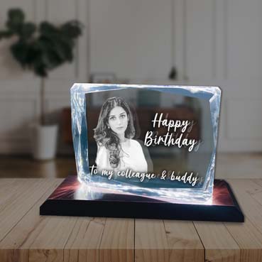 Birthday Gift for Female Friend Personalised 3D Crystal (100x130x25mm)
