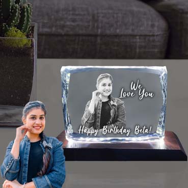 Birthday Gift for Daughter Personalised 3D Crystal (100x130x25mm)