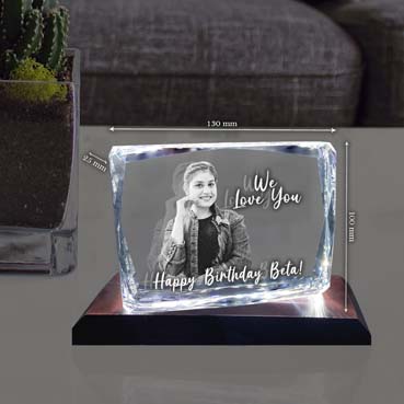 Birthday Gift for Daughter Personalised 3D Crystal (100x130x25mm)
