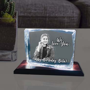 Birthday Gift for Daughter Personalised 3D Crystal (100x130x25mm)