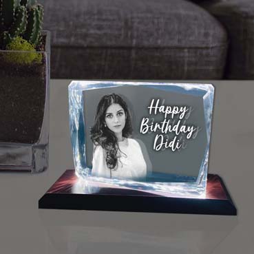 Birthday Gift for Sister Personalised 3D Crystal (100x130x25mm)
