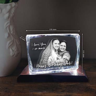 Birthday Gift for Grand Mother Personalised 3D Crystal (100x130x25mm)