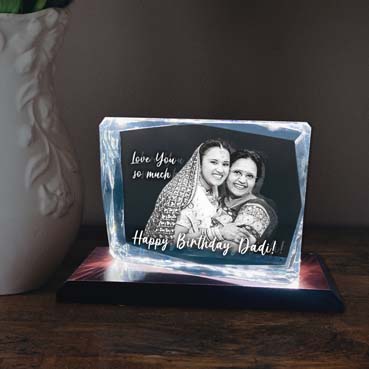 Birthday Gift for Grand Mother Personalised 3D Crystal (100x130x25mm)