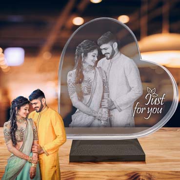 Birthday Gift for Husband Personalised 3D Crystal (140x140x20mm)