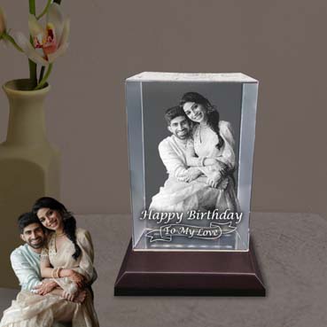 Personalised 3D Crystal Birthday Gift for Boy Friend (180x120x65mm)