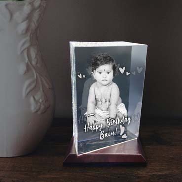 Personalised 3D Crystal Birthday Gift for Child (180x120x65mm)