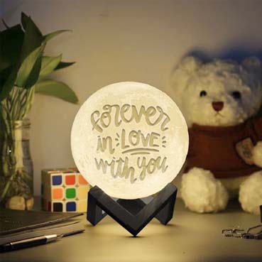 Personalised 3D Moon Lamp for Boy Friend Anniversary(14cm,3 colours)