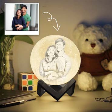 Personalised 3D Moon Lamp for Boy Friend Anniversary(14cm,3 colours)