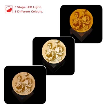 Personalised 3D Moon Lamp for Grand Father Anniversary (14cm,3 colours)