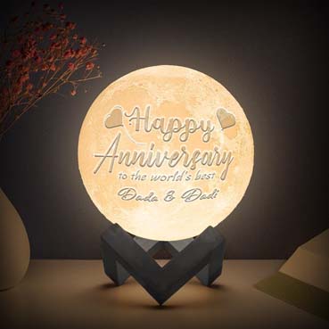 Personalised 3D Moon Lamp for Grand Father Anniversary (14cm,3 colours)