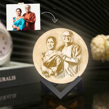 Personalised 3D Moon Lamp for Grand Father Anniversary (14cm,3 colours)