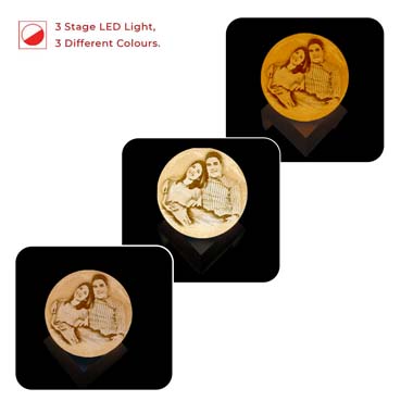 Personalised 3D Moon Lamp for Wife Anniversary(14cm,3 colours)