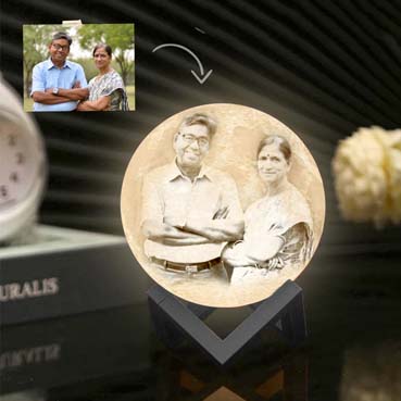 Personalised 3D Moon Lamp for Mother Anniversary(14cm,3 colours)