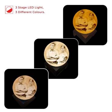 Personalised 3D Moon Lamp for Mother Anniversary(14cm,3 colours)