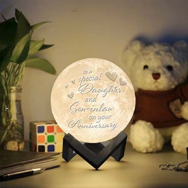 Personalised 3D Moon Lamp for Daughter Anniversary(14cm,3 colours)