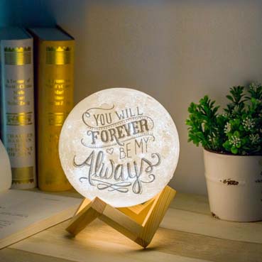 Personalised 3D Moon Lamp for Husband Anniversary (14cm,16 colours)
