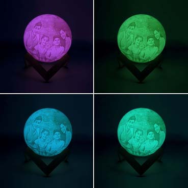 Personalised 3D Moon Lamp for Husband Anniversary (14cm,16 colours)