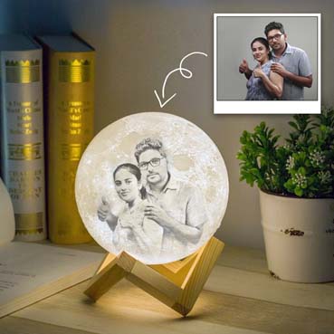Personalised 3D Moon Lamp for Husband Anniversary (14cm,16 colours)