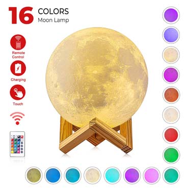 Personalised 3D Moon Lamp for Father Anniversary(14cm,16 colours)