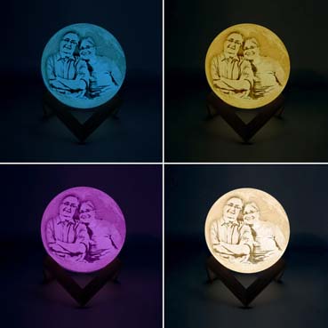 Personalised 3D Moon Lamp for Father Anniversary(14cm,16 colours)